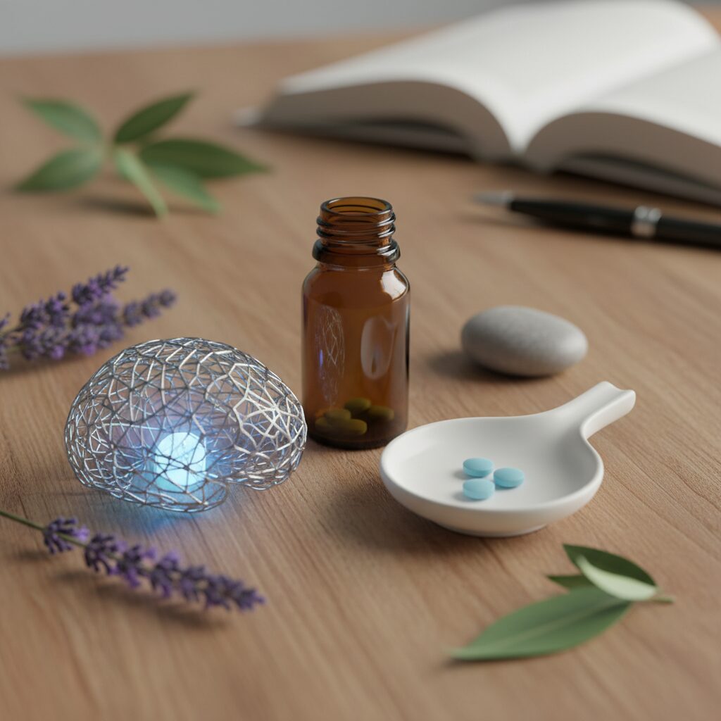 Illustration réaliste sur Laroxyl : un soutien polyvalent pour le mental et le corps