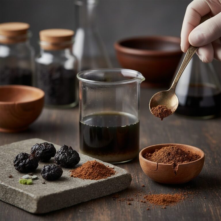 Illustration réaliste sur Shilajit danger : les risques à connaître avant de consommer