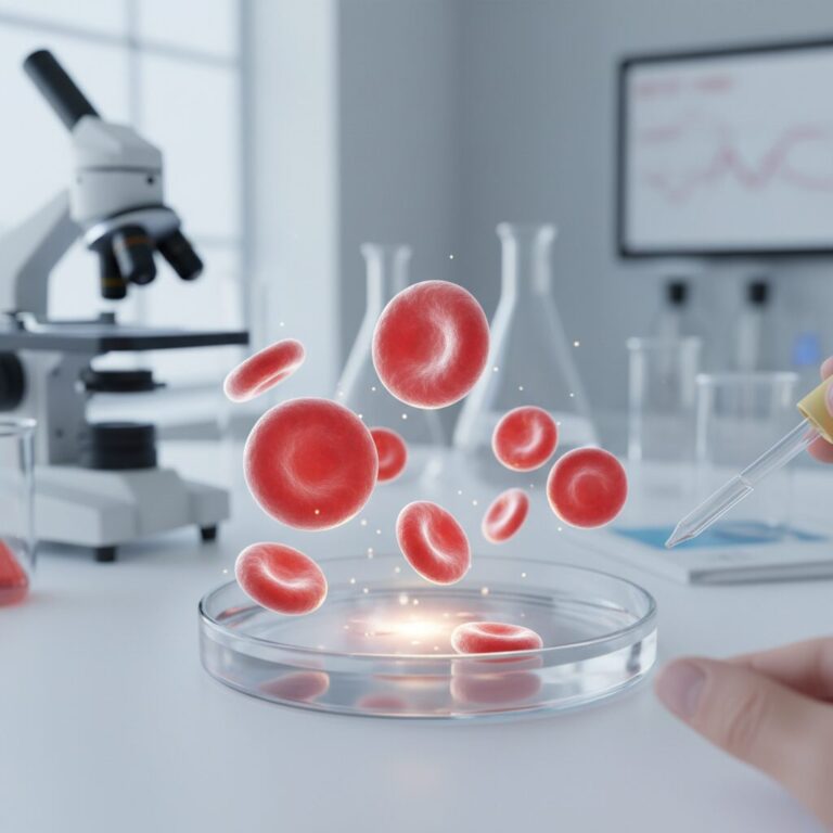 Illustration réaliste sur VGM élevé : comprendre la macrocytose pour mieux préserver sa santé